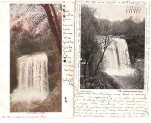 Minnehaha Falls postcards 1906, 1908