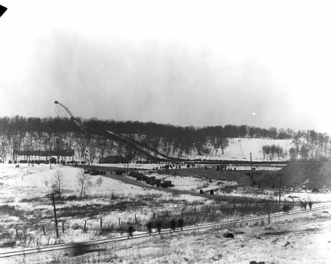 The ski jump at Glenwood (Wirth) Park in 1923 (Charles Hibbard, Minnesota Historical Society)