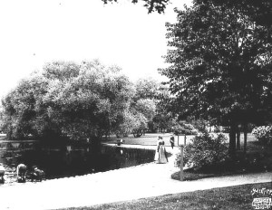 The Van Cleve pond in 1905. Sweet, Minnesota Historical Society)