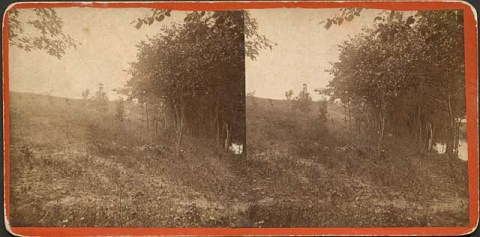Since my earlier post on the Witch's Hat, I found this stereopticon image of "Cheever's Tower" dated 1858. (Minnesota Historical Society)