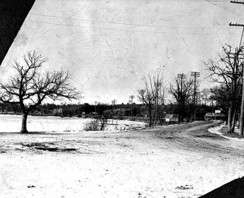 The north shore of Lake Calhoun from Lake Street, facing west in about 1902.