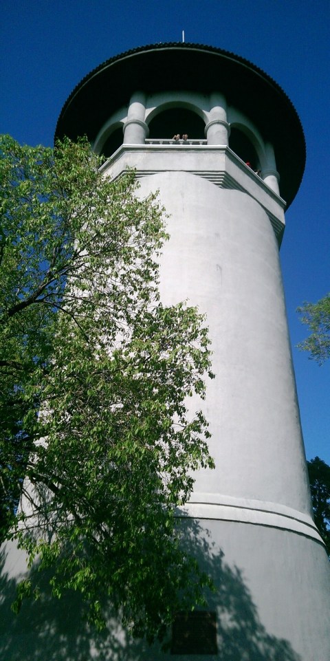 The Witch's Hat from the terrace near the entrance to the tower. It was a perfect day to climb the tower. It really is this white and sky really was this blue. My Dad, who turns 90 this year, chose not to climb the 100+ steps to the top of the tower, but still enjoyed the spectacular view from the terrace. Even if you miss the few chances to climb the tower, visit the park for spectacular views of the city. (David C. Smith)