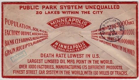 Teh back of teh envelope is an advertsiemen tfor Minneapolis, and from my perspective the lede is inot buried.