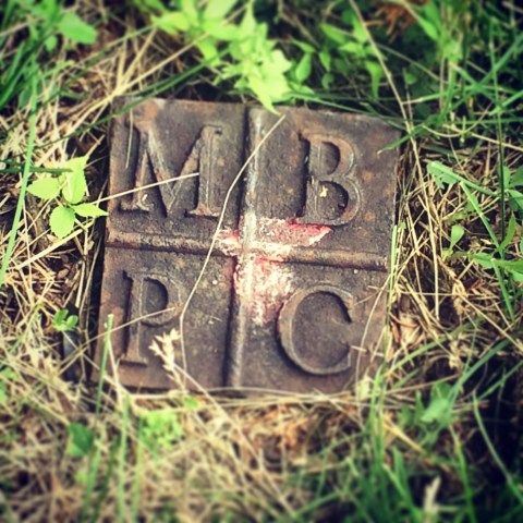 The marker Craig found in Northeast Athletic Field Park.